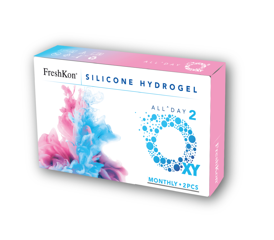 FreshKon All Day O2xy Bliss Monthly Black/Hazel (2 lenses)